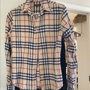 Burberry Plaid Button-Up Shirt with Check Pattern